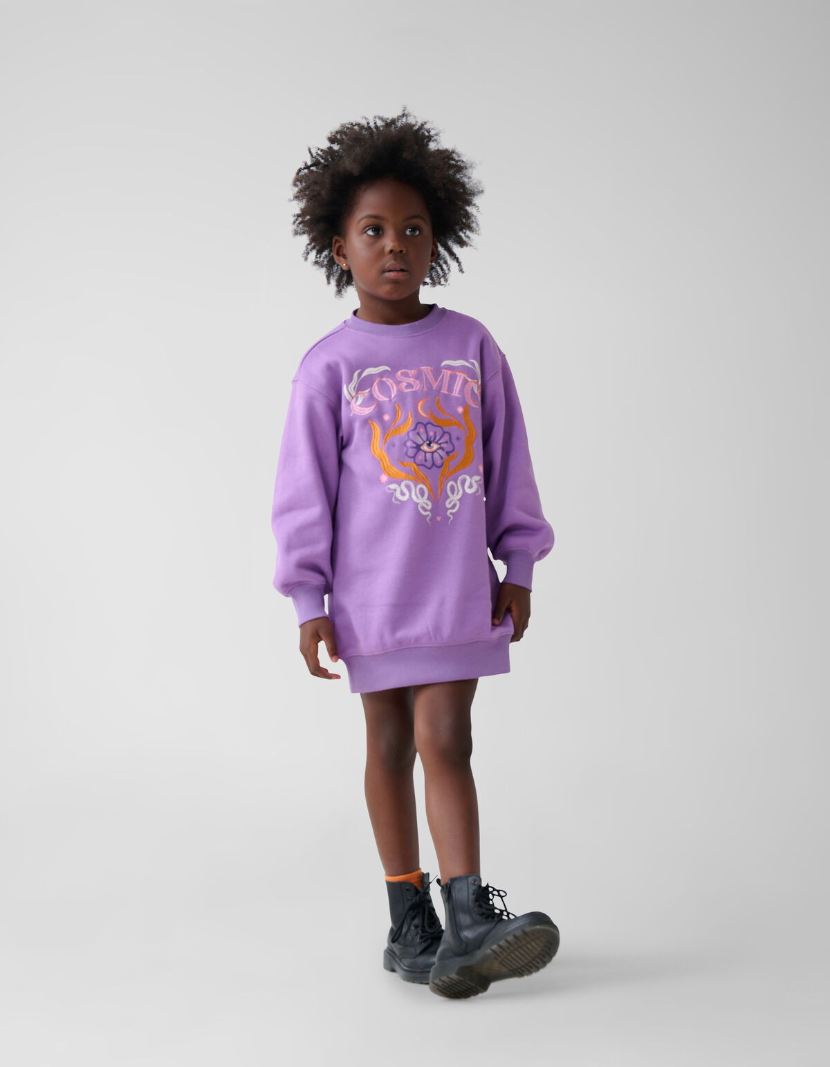 Cosmic Sweater Jurk Paars SHOEBY GIRLS