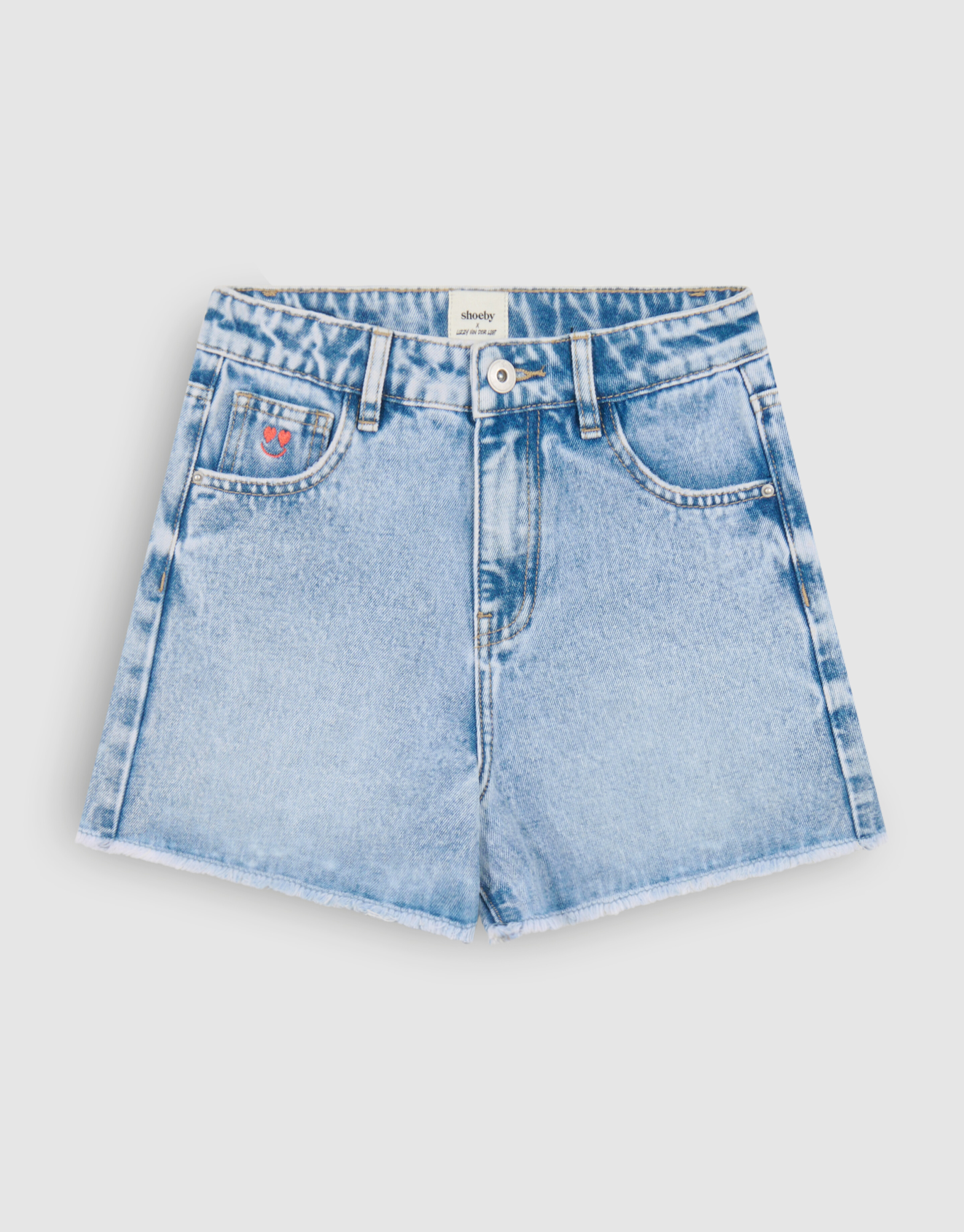 Embroidery Denim Short Blauw By Lizzy SHOEBY GIRLS