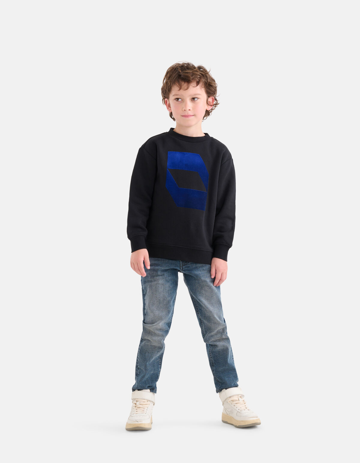 Flock Detail Sweater Zwart SHOEBY BOYS