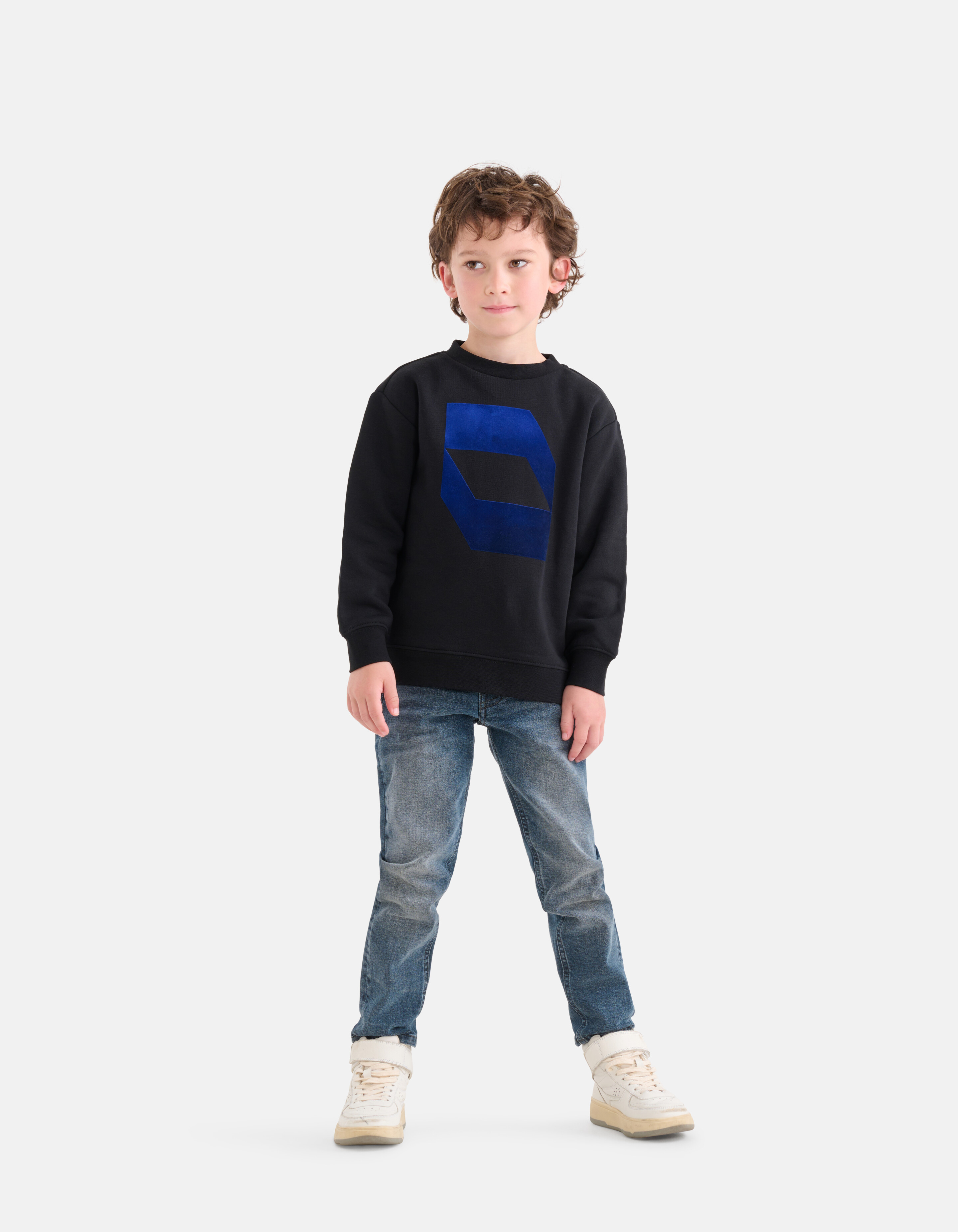 Flock Detail Sweater Zwart SHOEBY BOYS