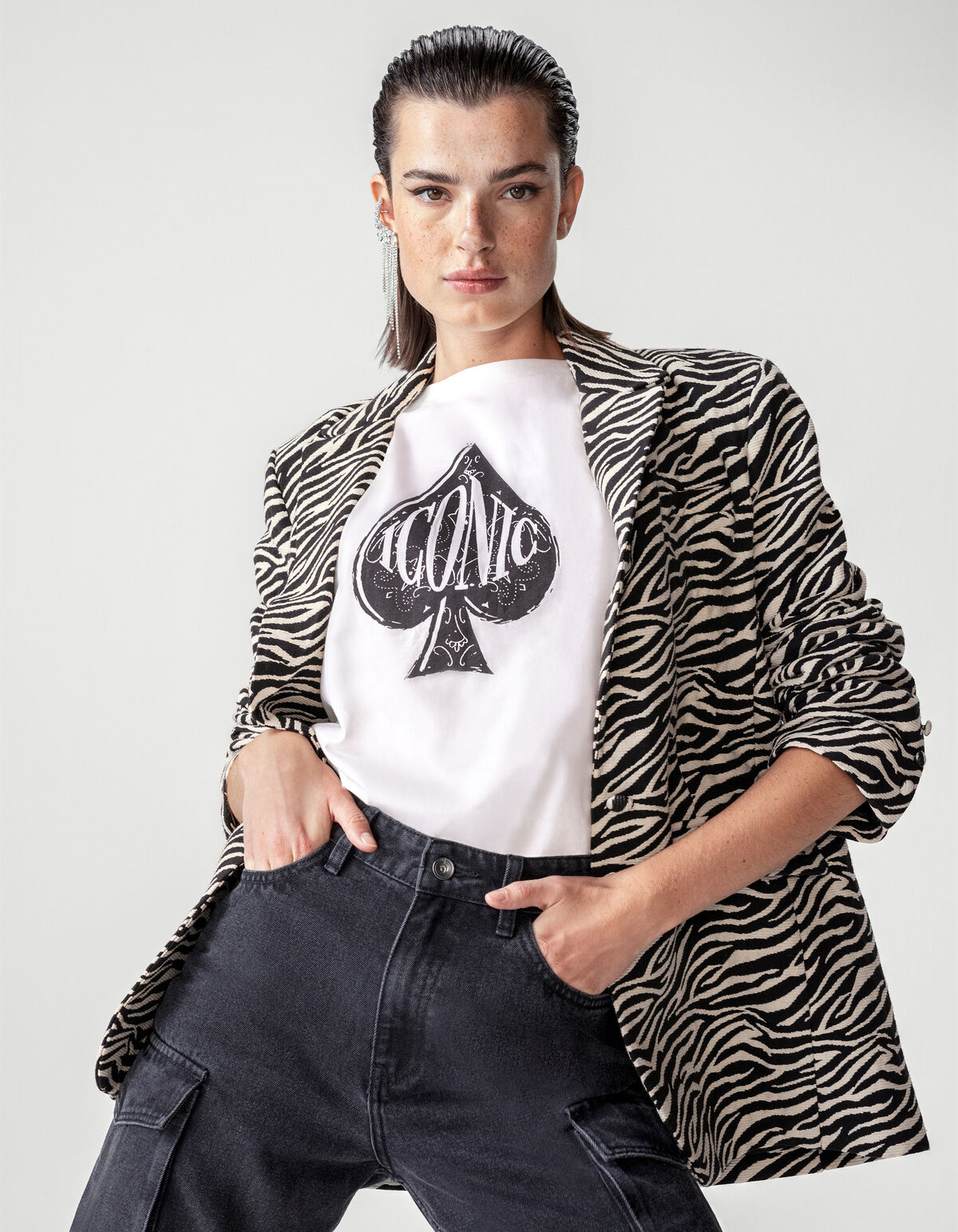 Artwork T-shirt Gebroken Wit SHOEBY WOMEN