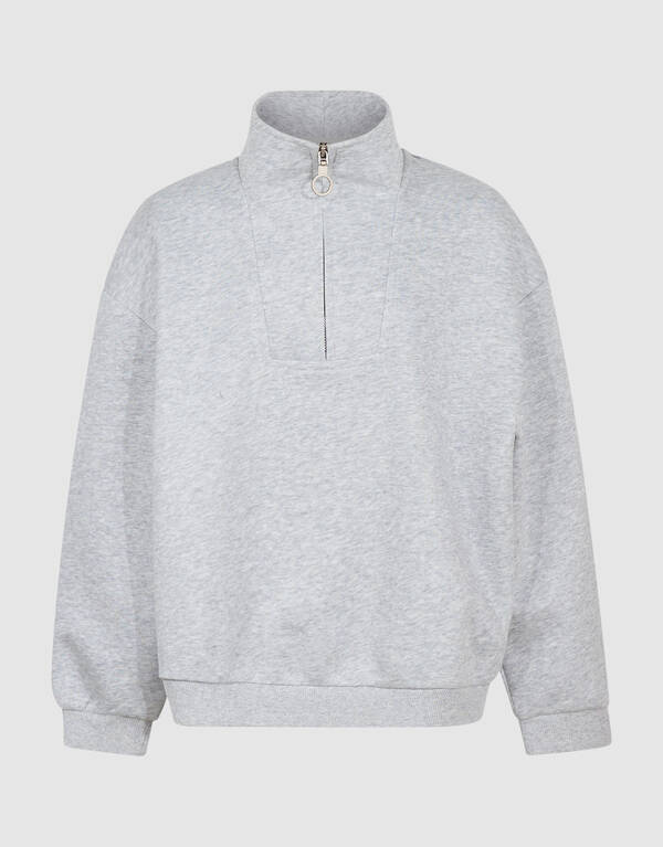 Melange Balloon Fit Sweater Lichtgrijs SHOEBY BOYS