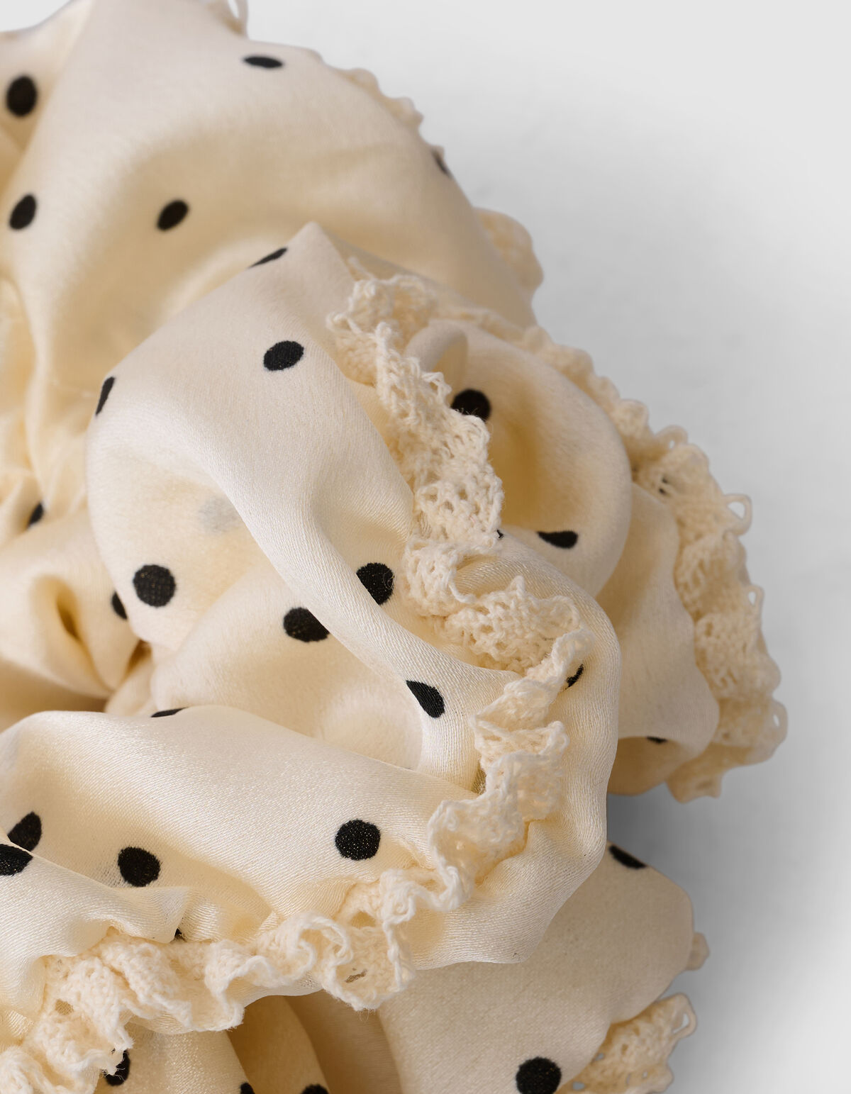 Big Polkadot Scrunchie Wit/Zwart SHOEBY ACCESSOIRES