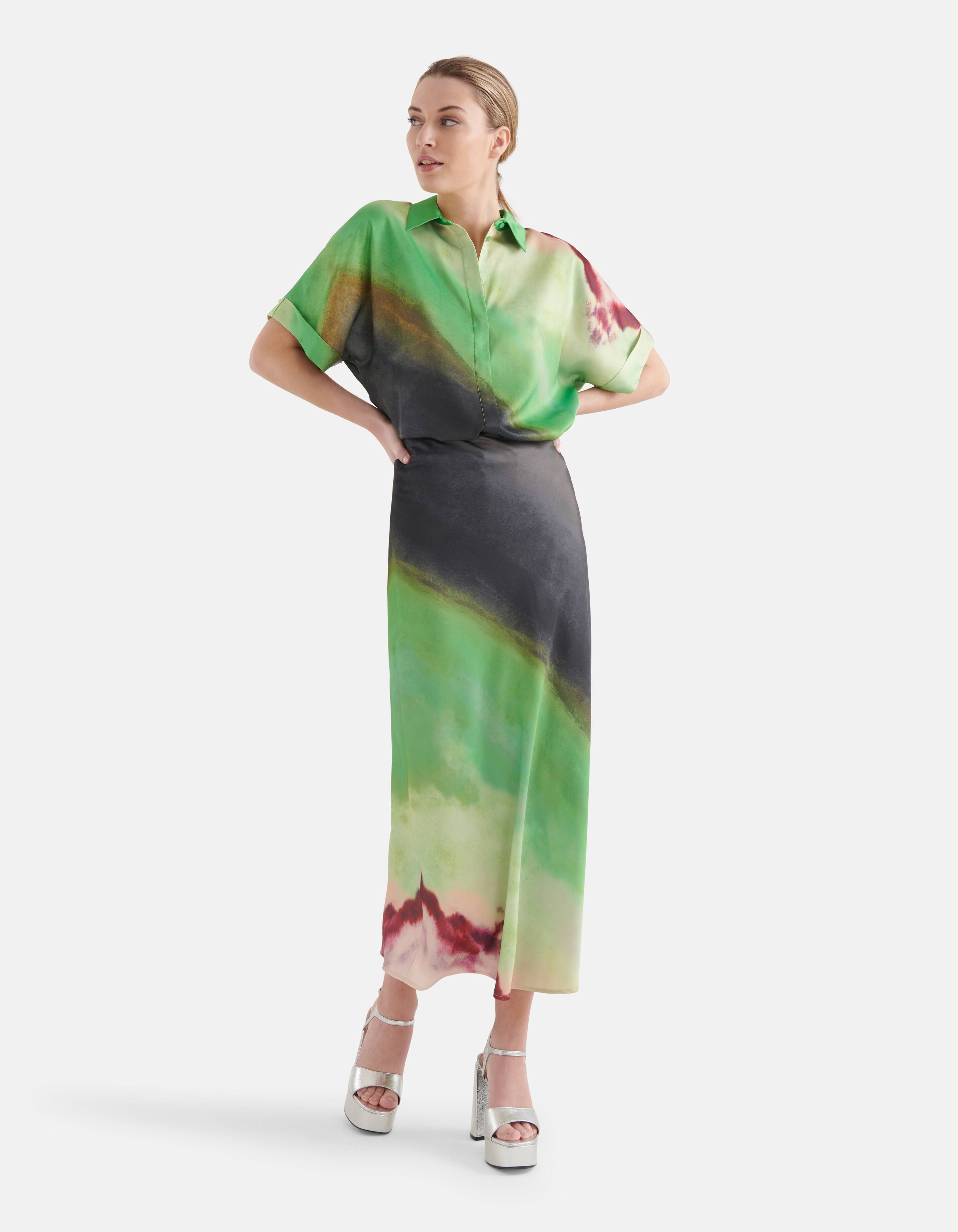 Printed Maxi Rok Groen By Mieke SHOEBY WOMEN