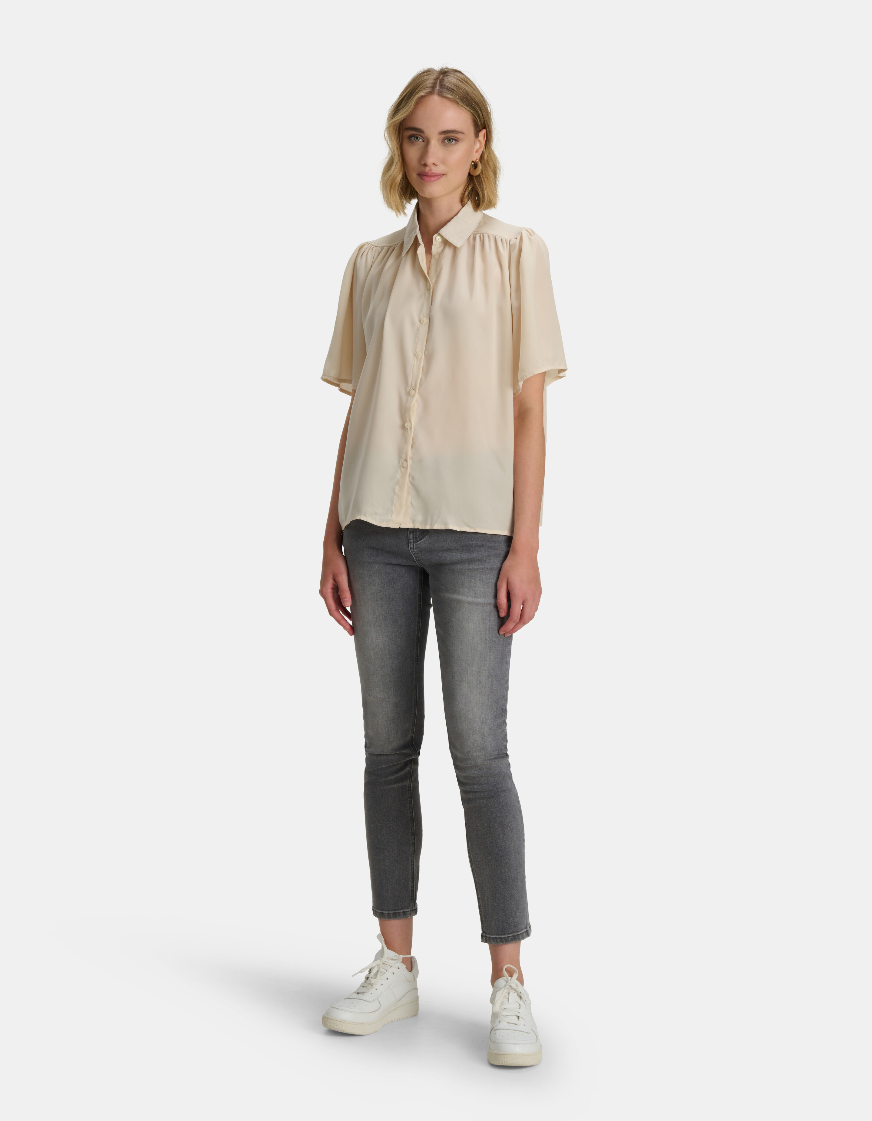 Oversized Satijnen Blouse Beige SHOEBY WOMEN