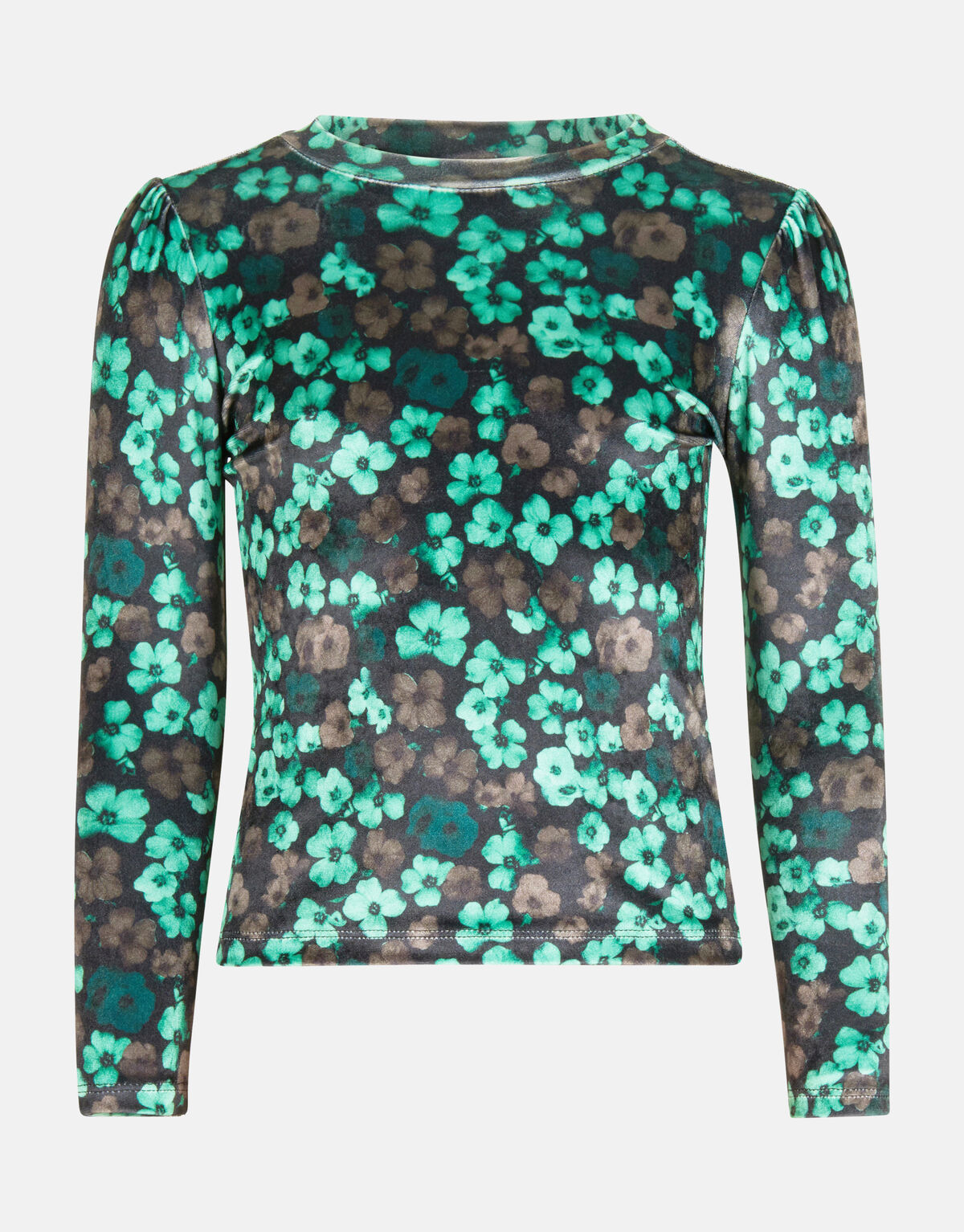Velvet Bloemenprint Top Groen SHOEBY GIRLS