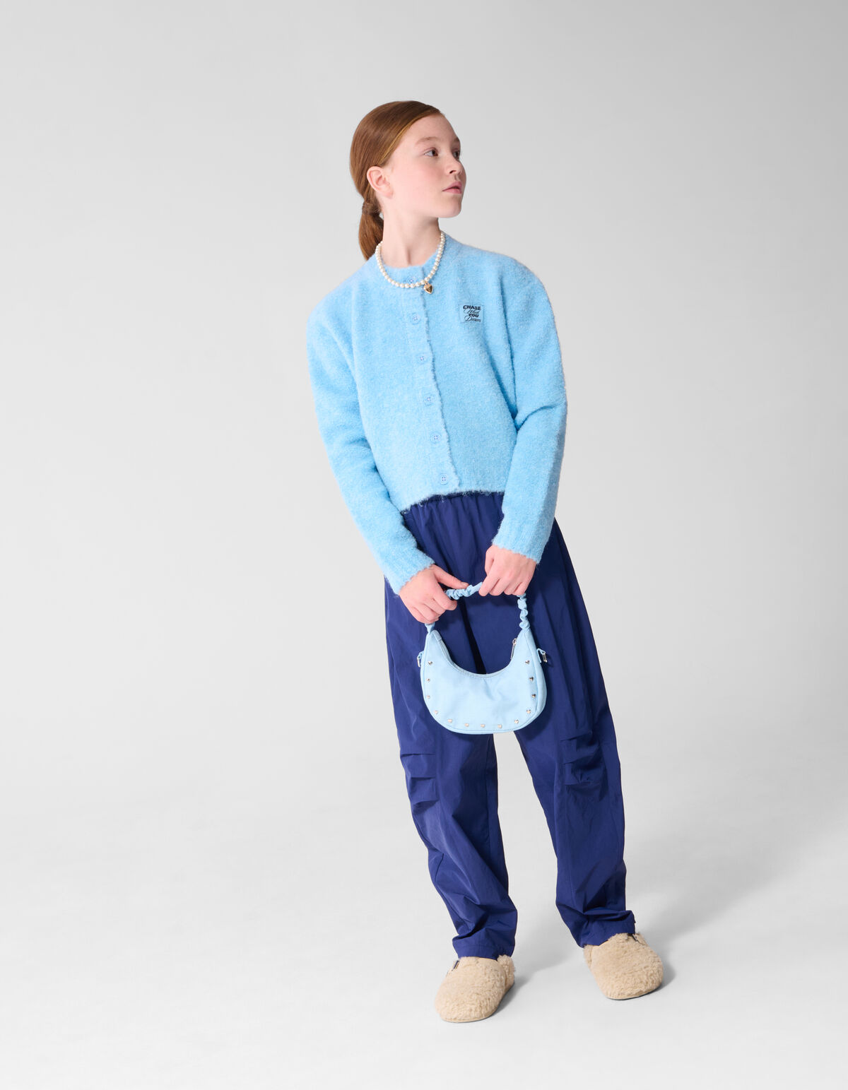 Teddy Gebreid Vest Lichtblauw SHOEBY GIRLS