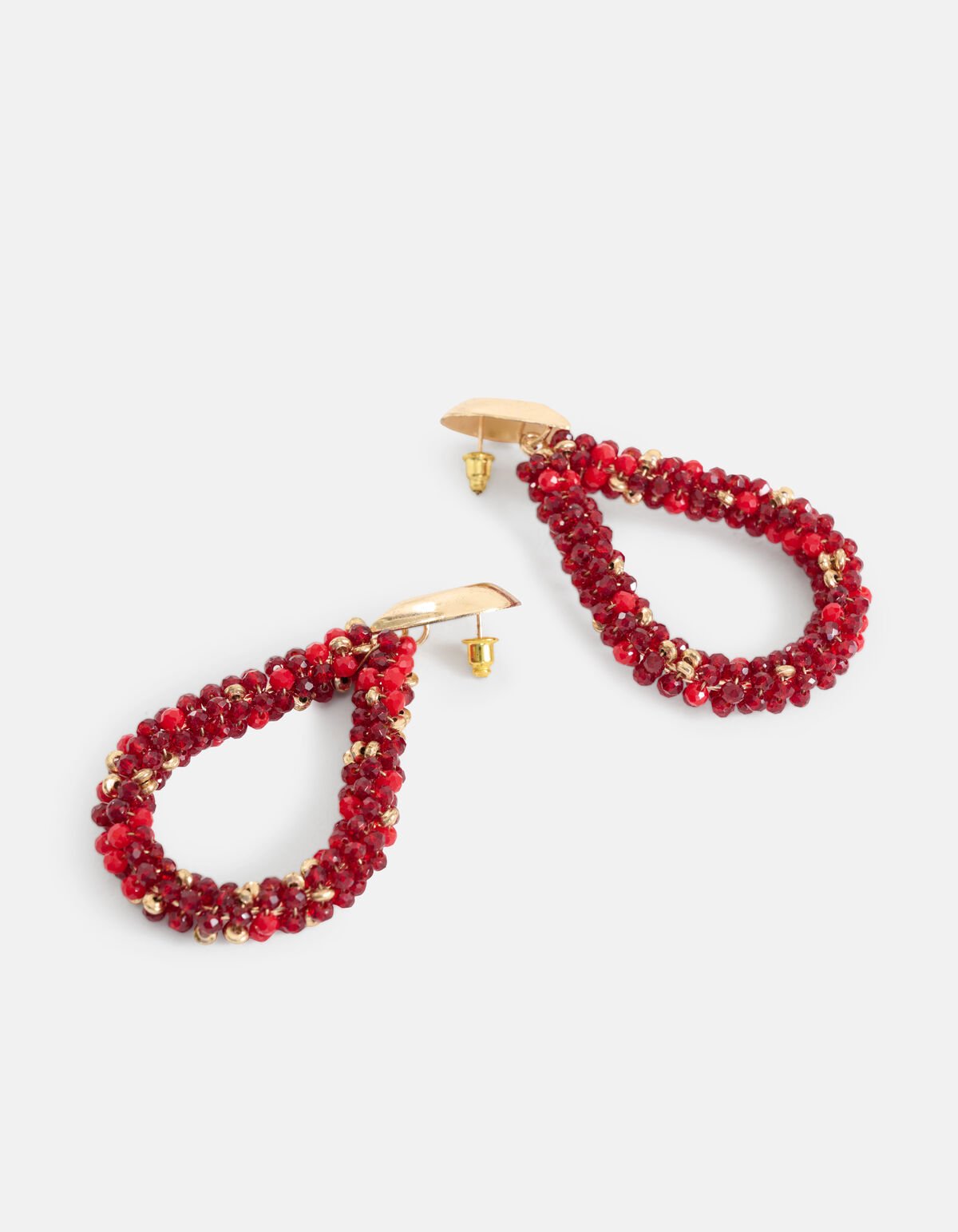 Beaded Druppel Oorbellen Rood SHOEBY ACCESSOIRES