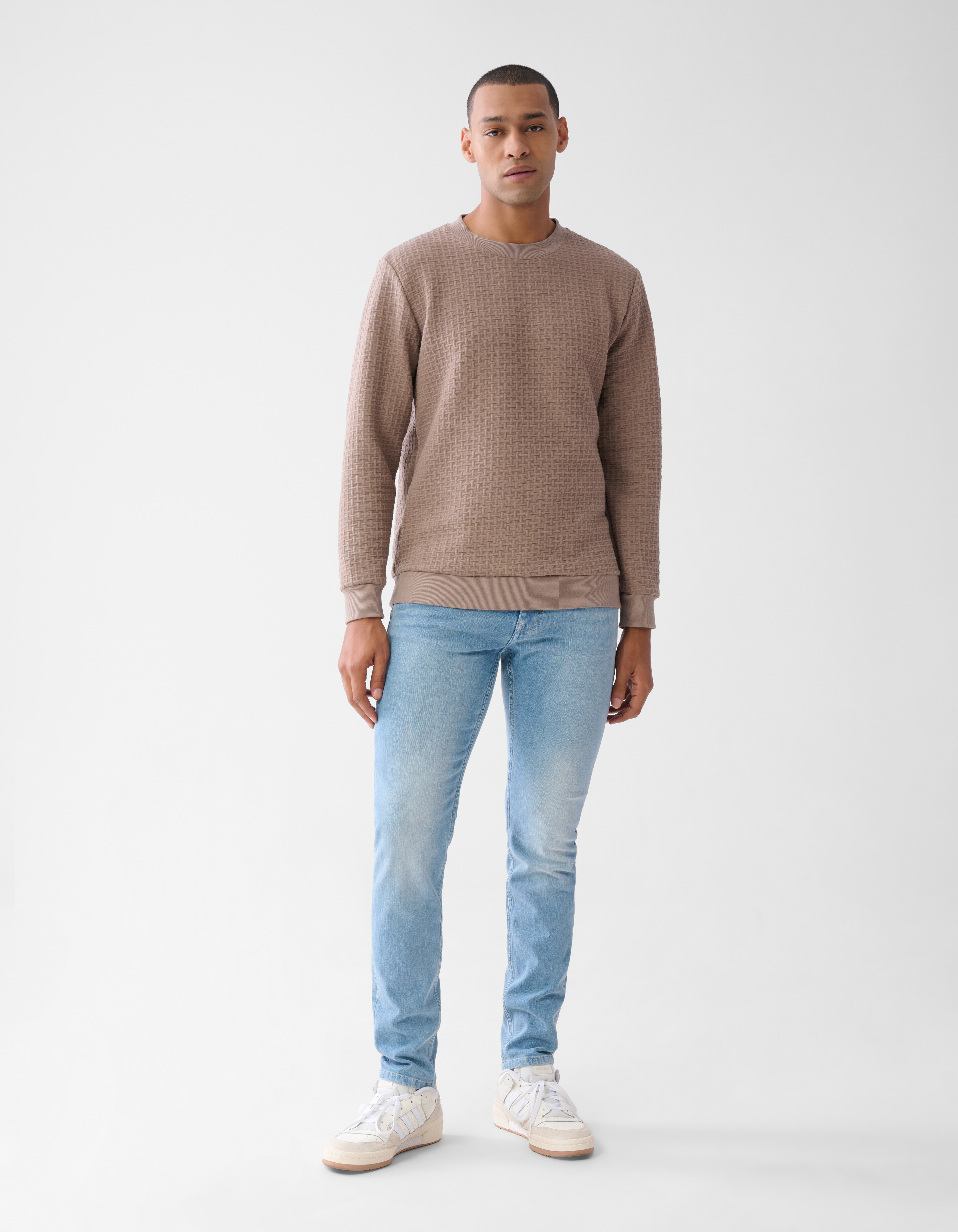 Structuur Sweater Lichtbruin SHOEBY MEN