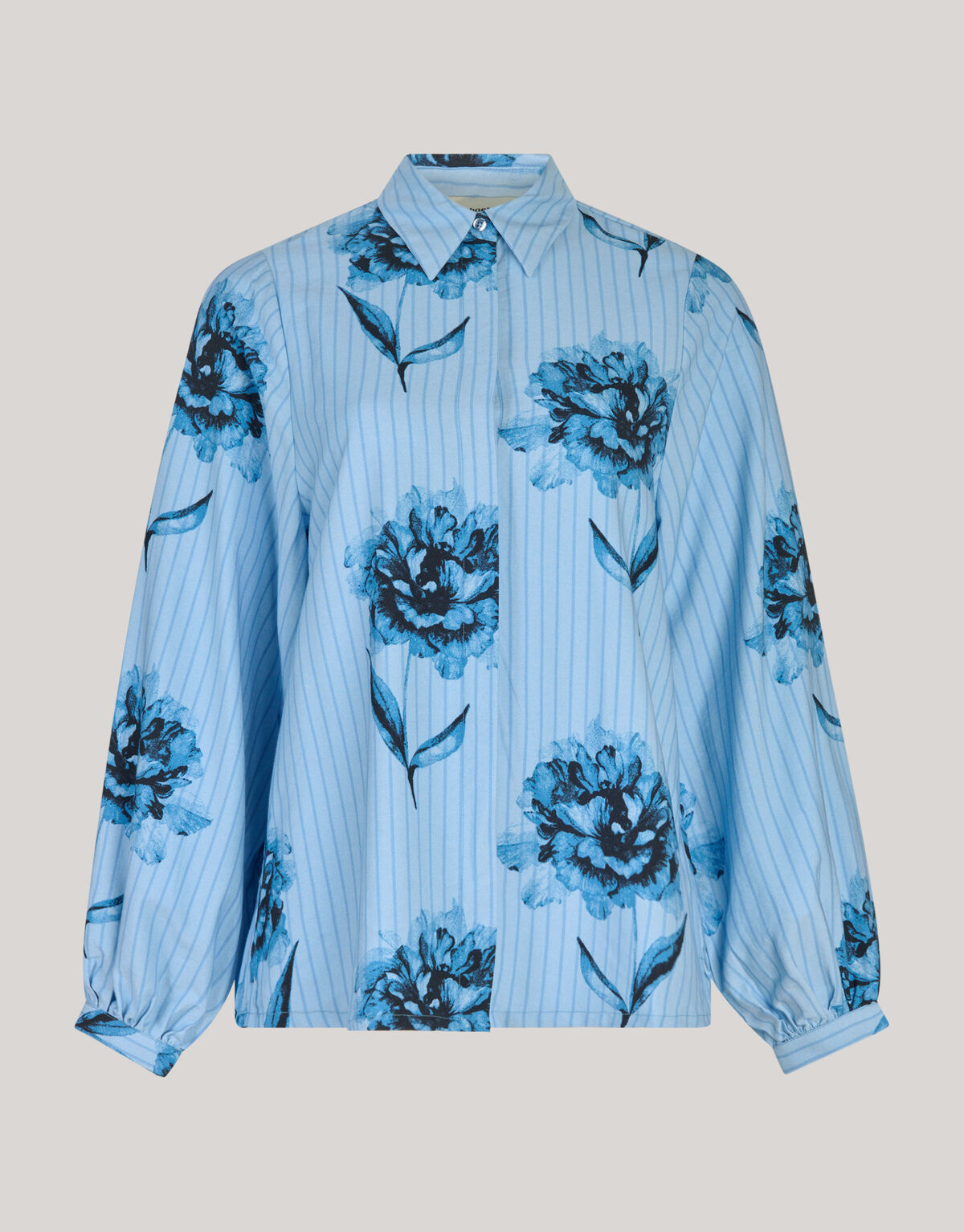 Printed Pinstripe Blouse Blauw By Mieke SHOEBY WOMEN