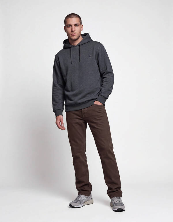 Embroidery Hoodie Donkergrijs SHOEBY MEN