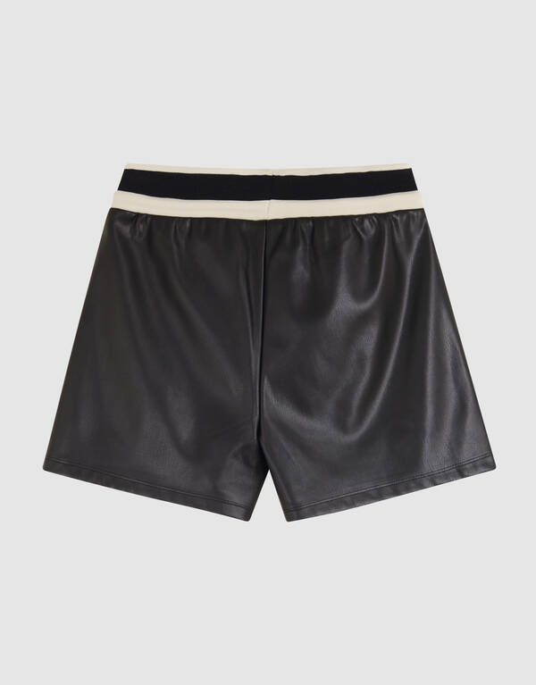 Vegan Leren Sporty Short Zwart SHOEBY GIRLS