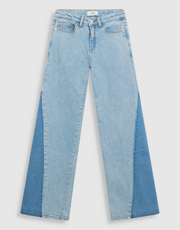 Two Tone Flared Fit Jeans Bleached SHOEBY GIRLS