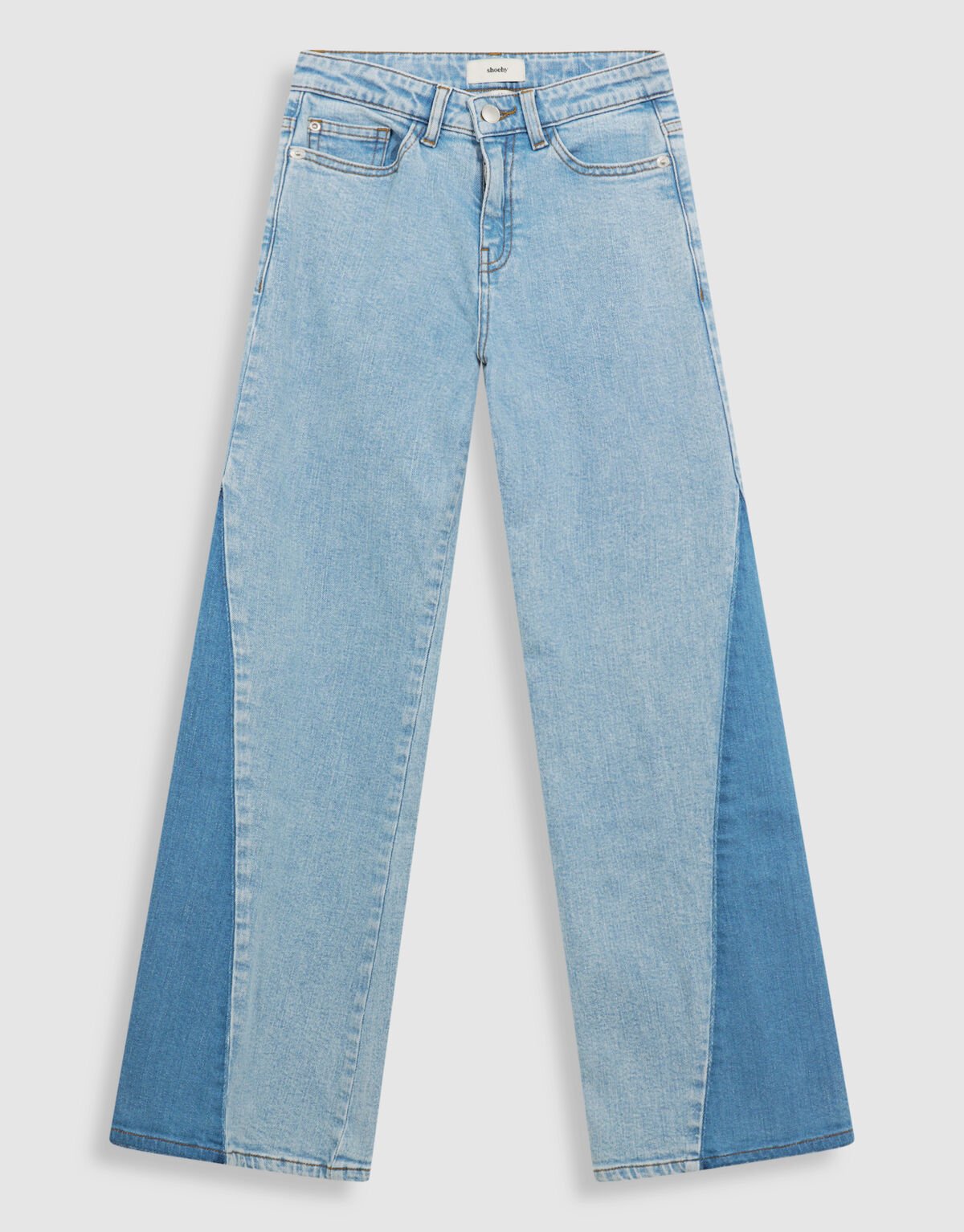 Two Tone Flared Fit Jeans Bleached SHOEBY GIRLS