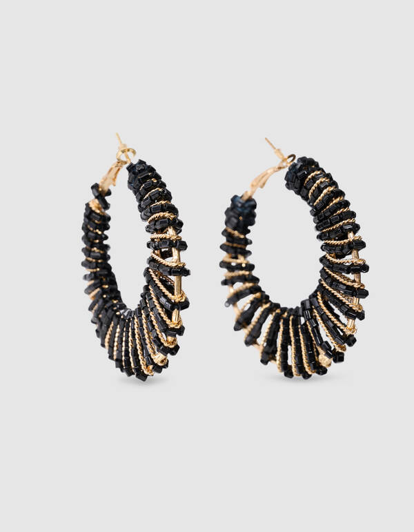 Beads Hoop Oorbellen Zwart SHOEBY ACCESSOIRES