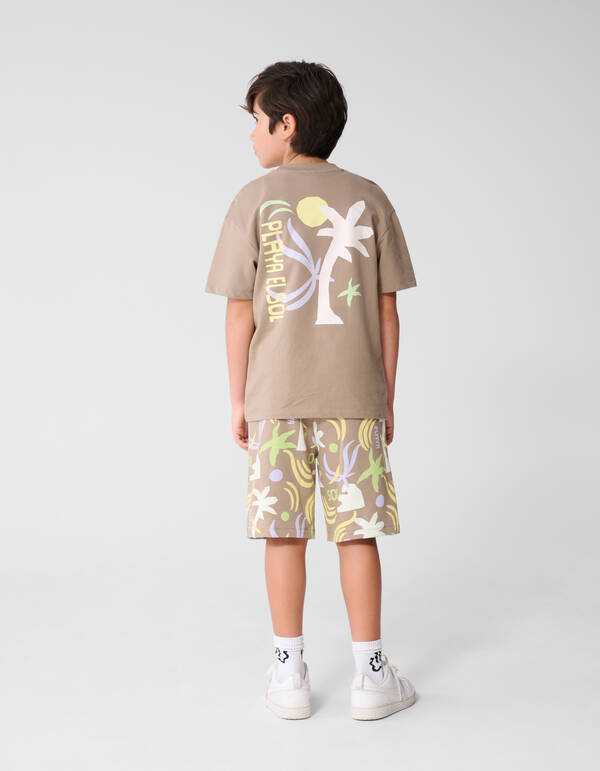 Beach Print Short Taupe SHOEBY BOYS