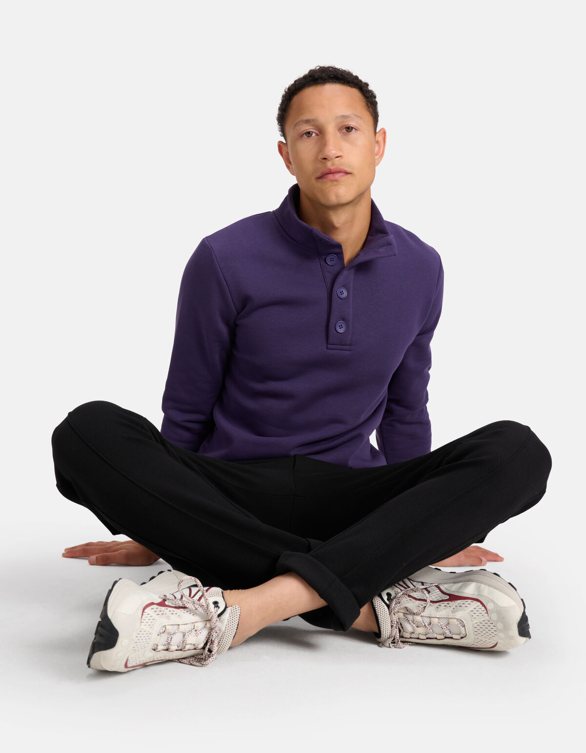Knopen Sweater Paars SHOEBY MEN