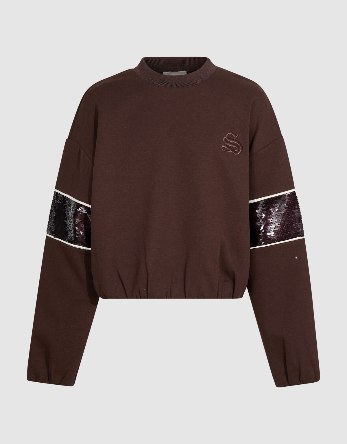 Sporty Pailletten Sweater Bruin SHOEBY GIRLS