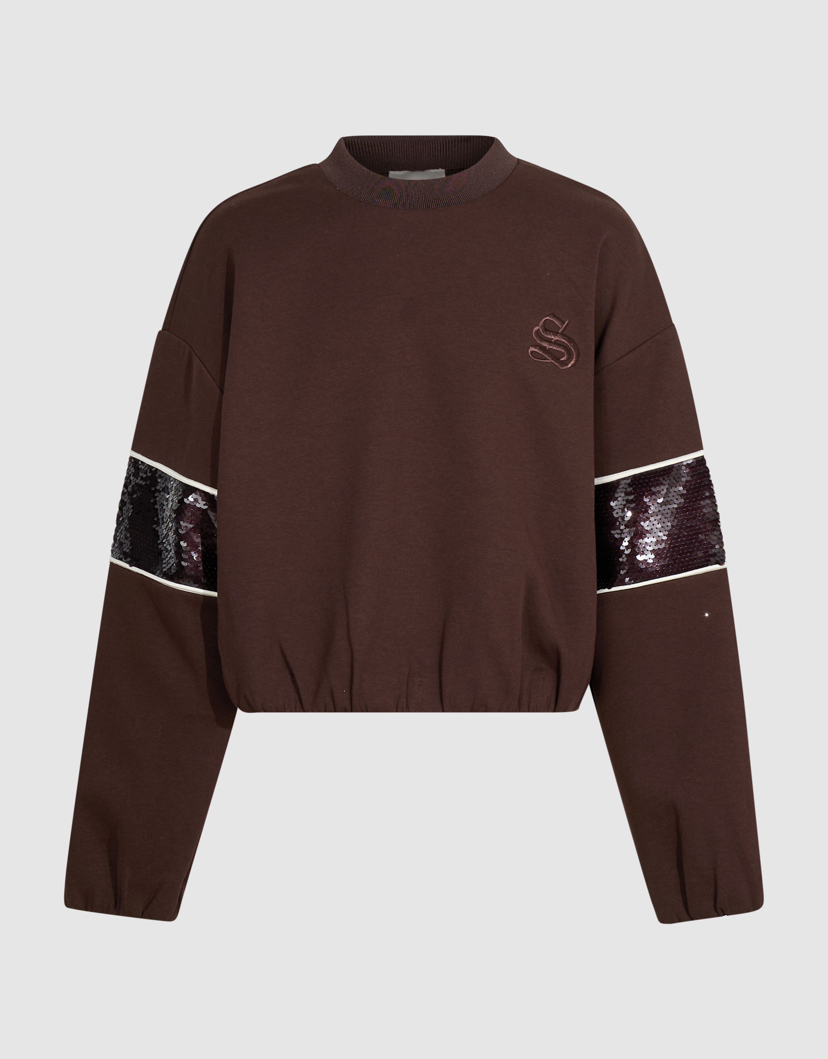 Sporty Pailletten Sweater Bruin SHOEBY GIRLS