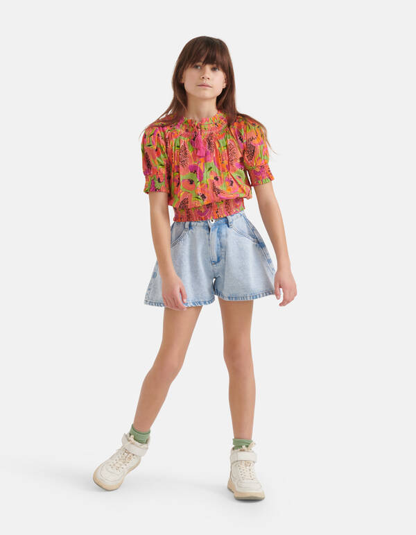 Wijdvallende Denim Short Lichtblauw SHOEBY GIRLS