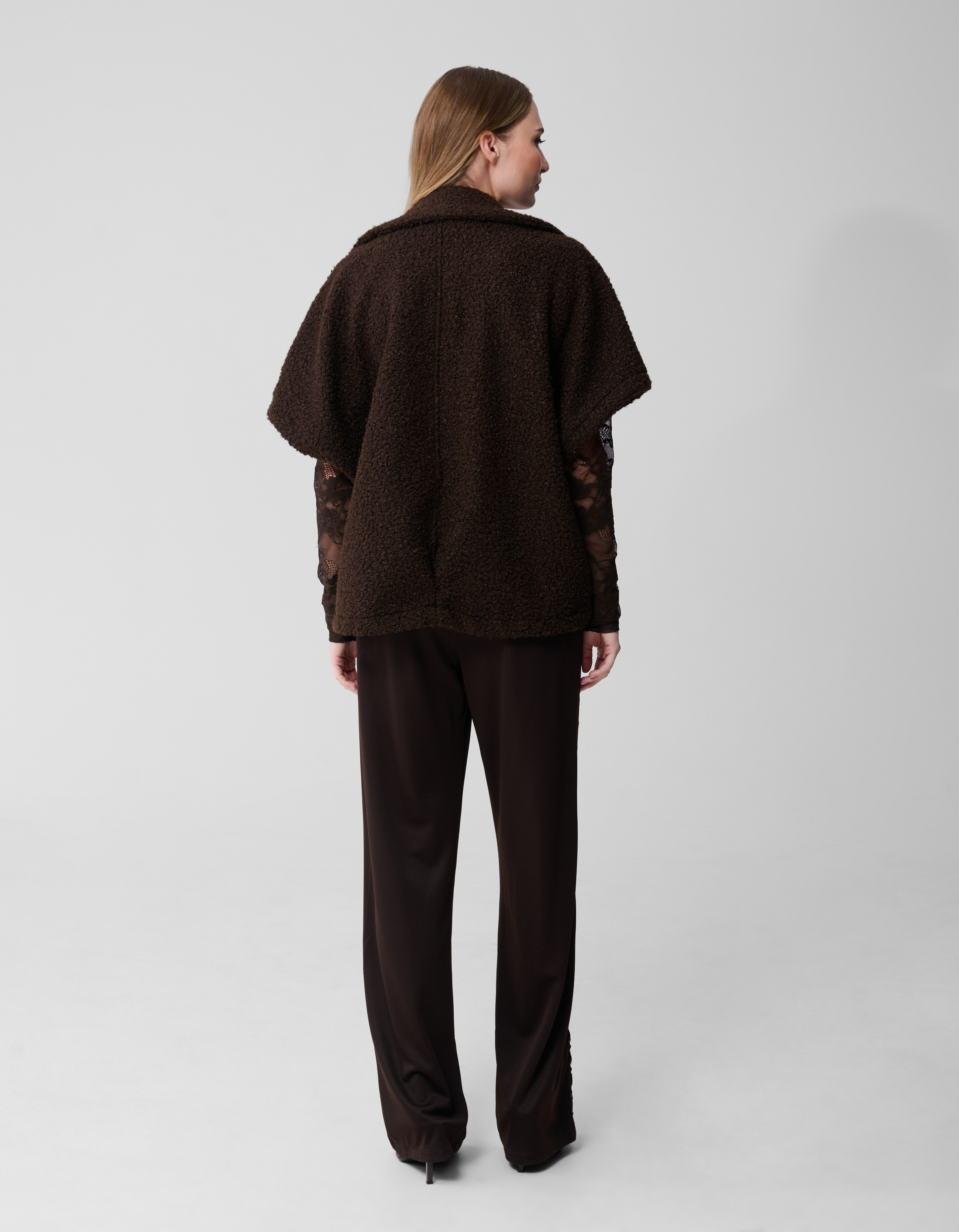 Oversized Teddy Gilet Donkerbruin SHOEBY WOMEN