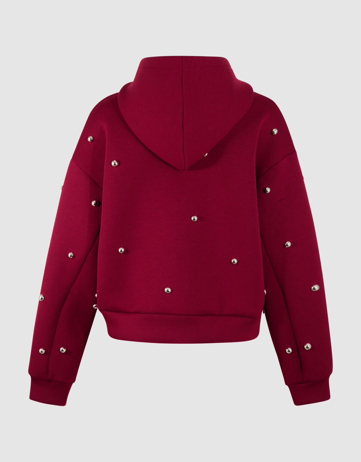 Oversized Studs Hoodie Vest Donkerrood SHOEBY WOMEN