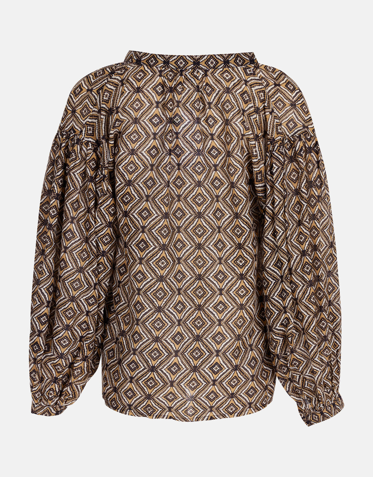 Printed Voile Blouse Bruin SHOEBY WOMEN