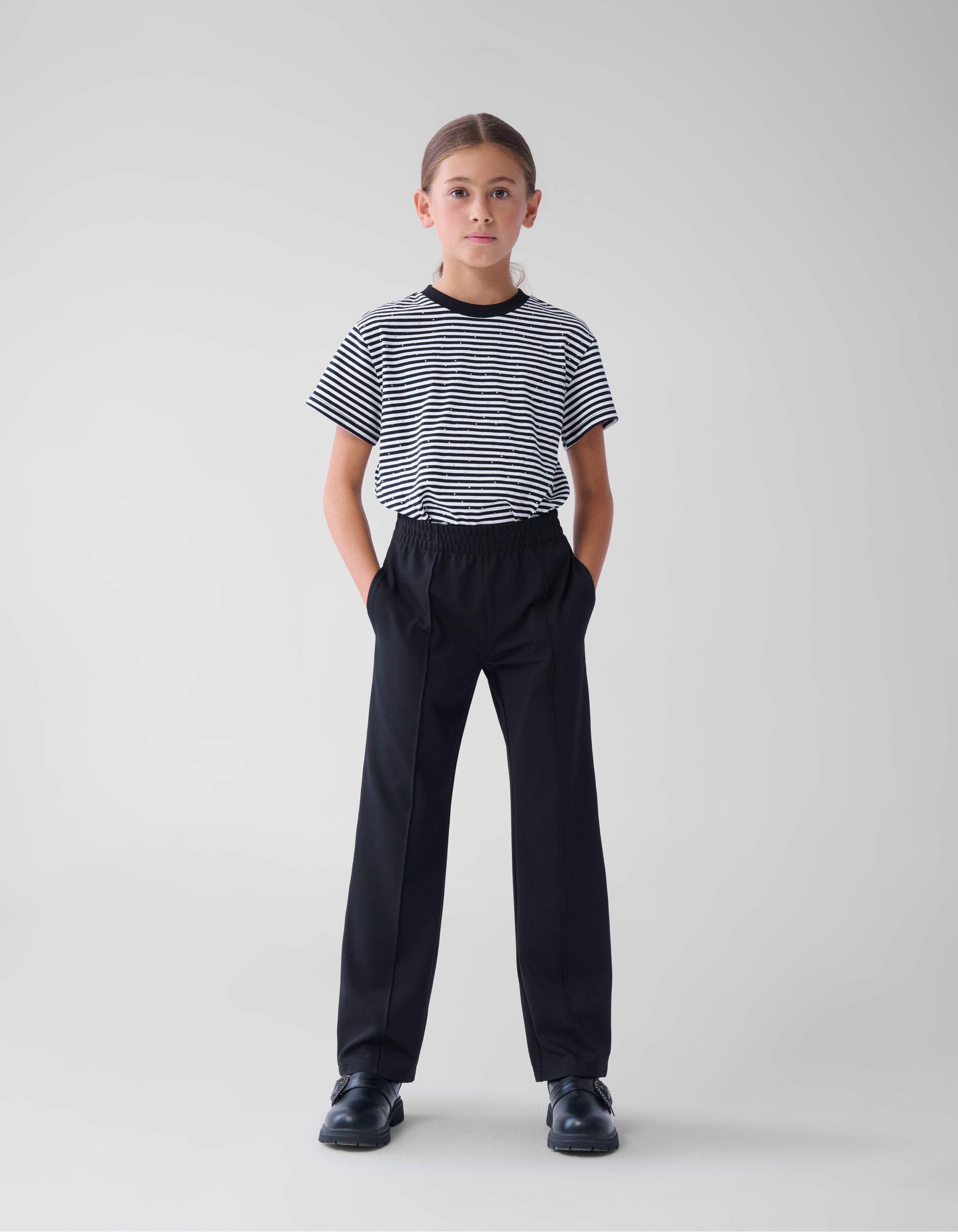 Basis Wide Leg Broek Zwart SHOEBY GIRLS