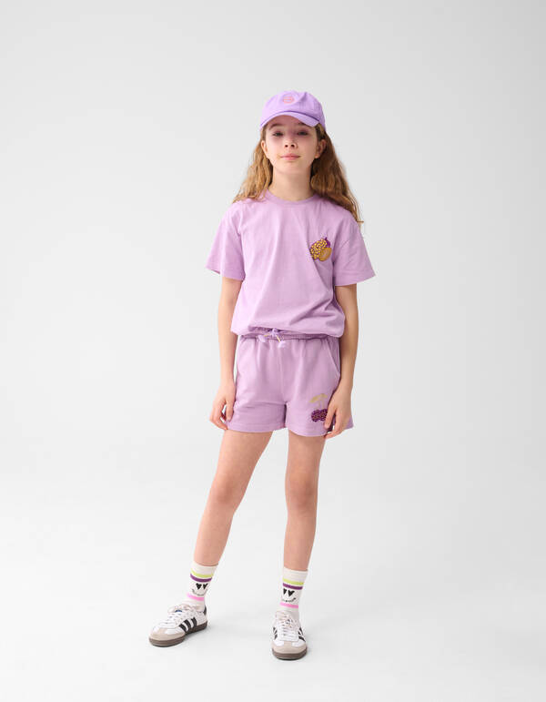 Cherry Artwork Short Washed Lichtpaars SHOEBY GIRLS