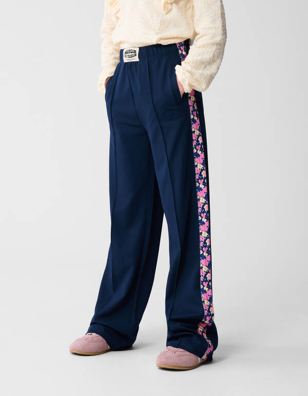 Flower Wide Leg Broek Donkerblauw SHOEBY GIRLS