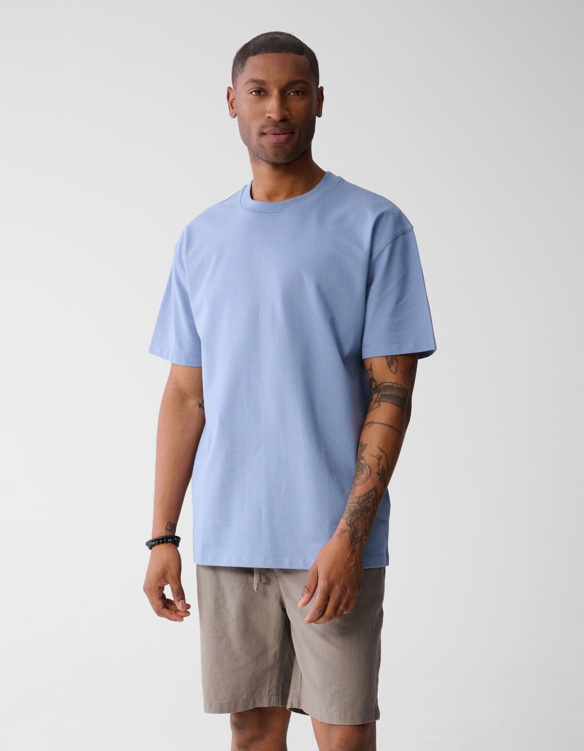 Crochet T-shirt Lichtblauw SHOEBY MEN