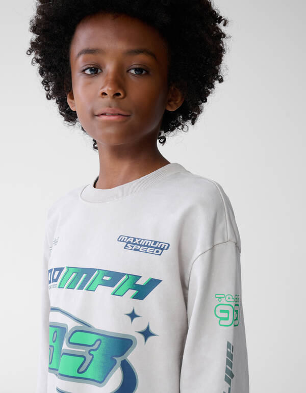 Race Artwork Sweater Beige SHOEBY BOYS