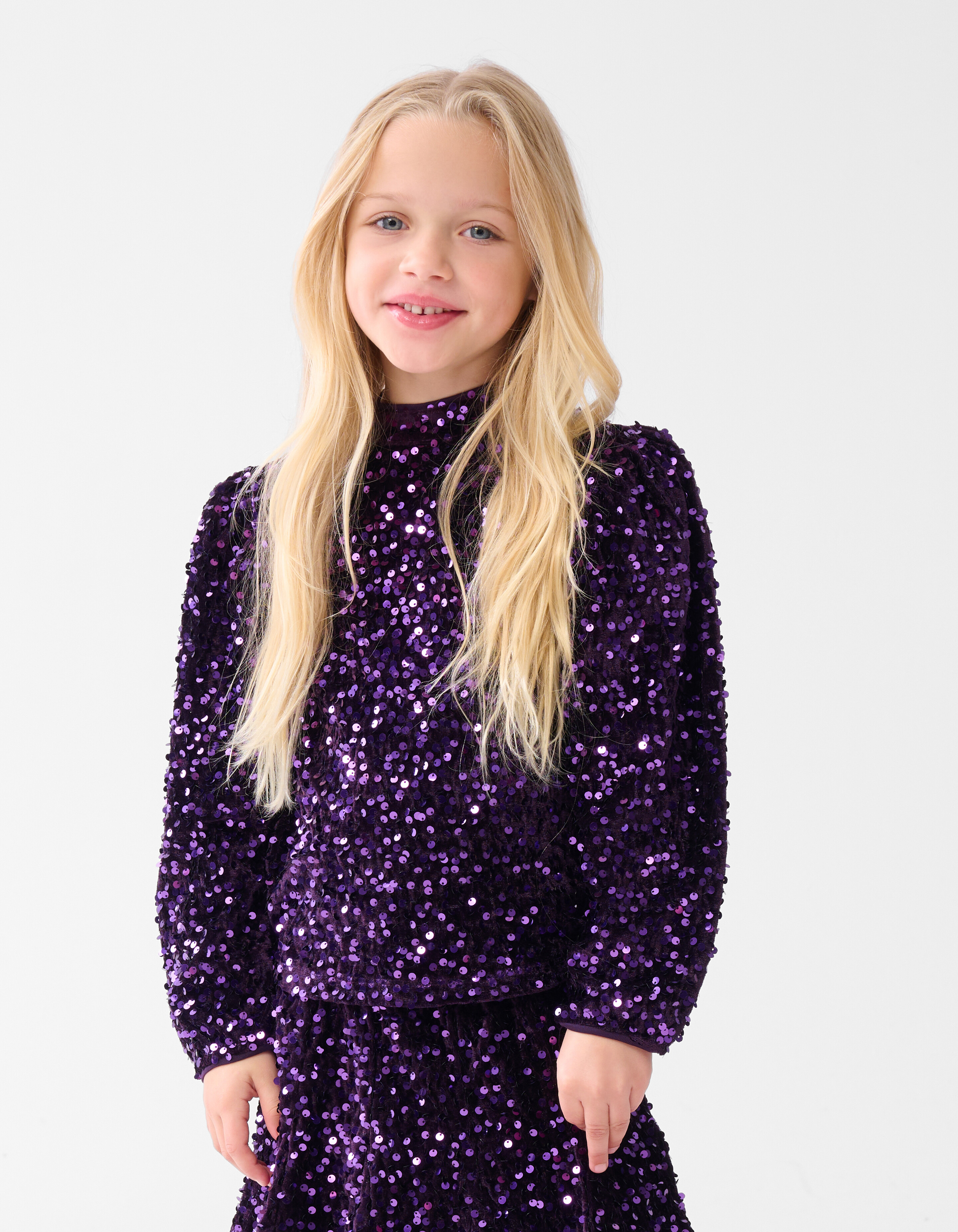 Velvet Pailletten Top Paars SHOEBY GIRLS