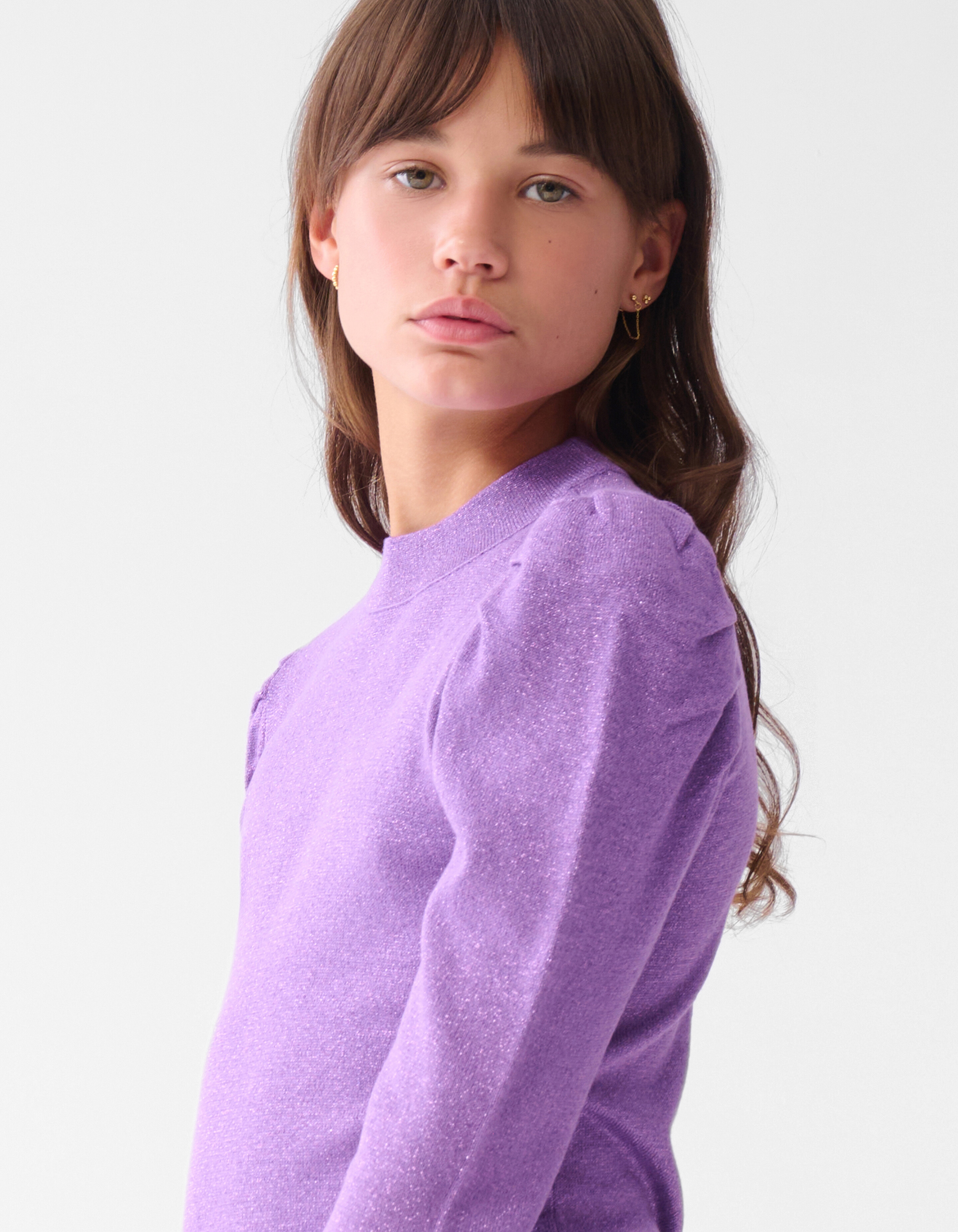 Glitter Gebreide Top Paars SHOEBY GIRLS