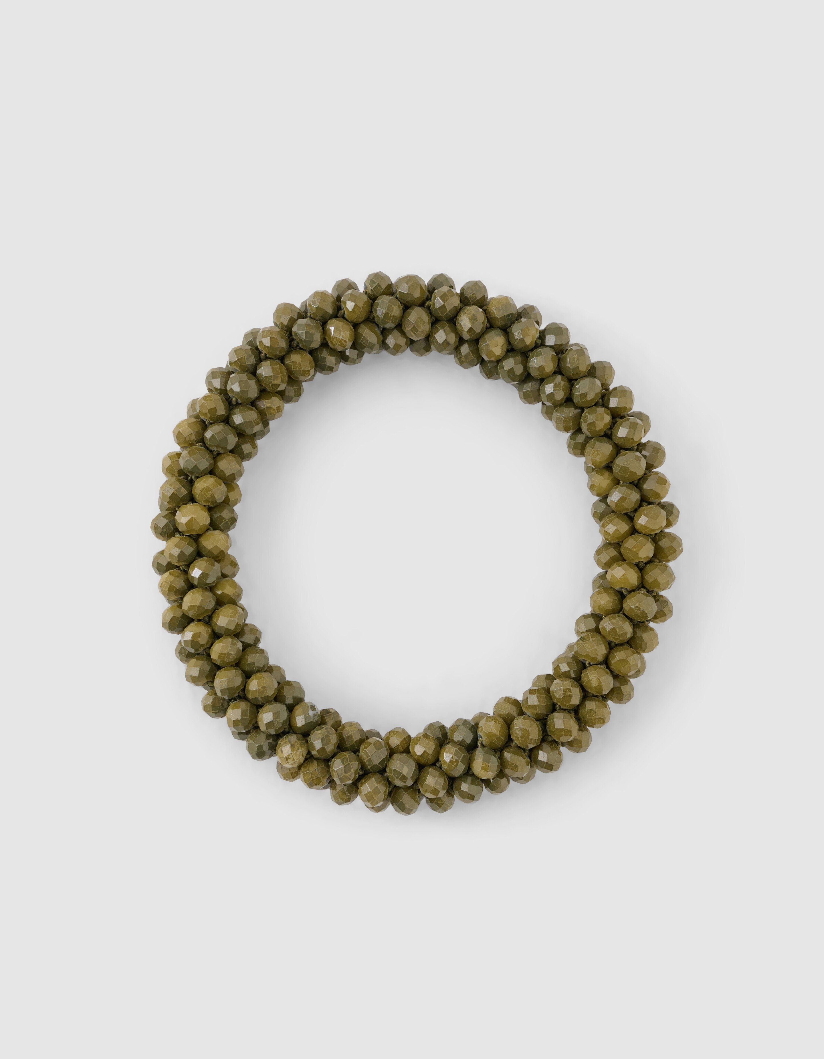 Beaded Haarelastiek Groen SHOEBY ACCESSOIRES