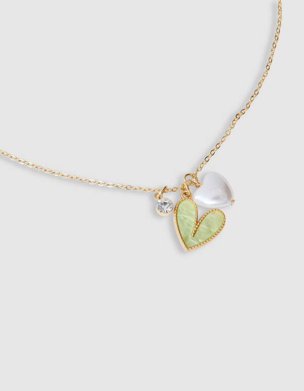 Heart Charm Ketting Lichtgroen SHOEBY ACCESSOIRES