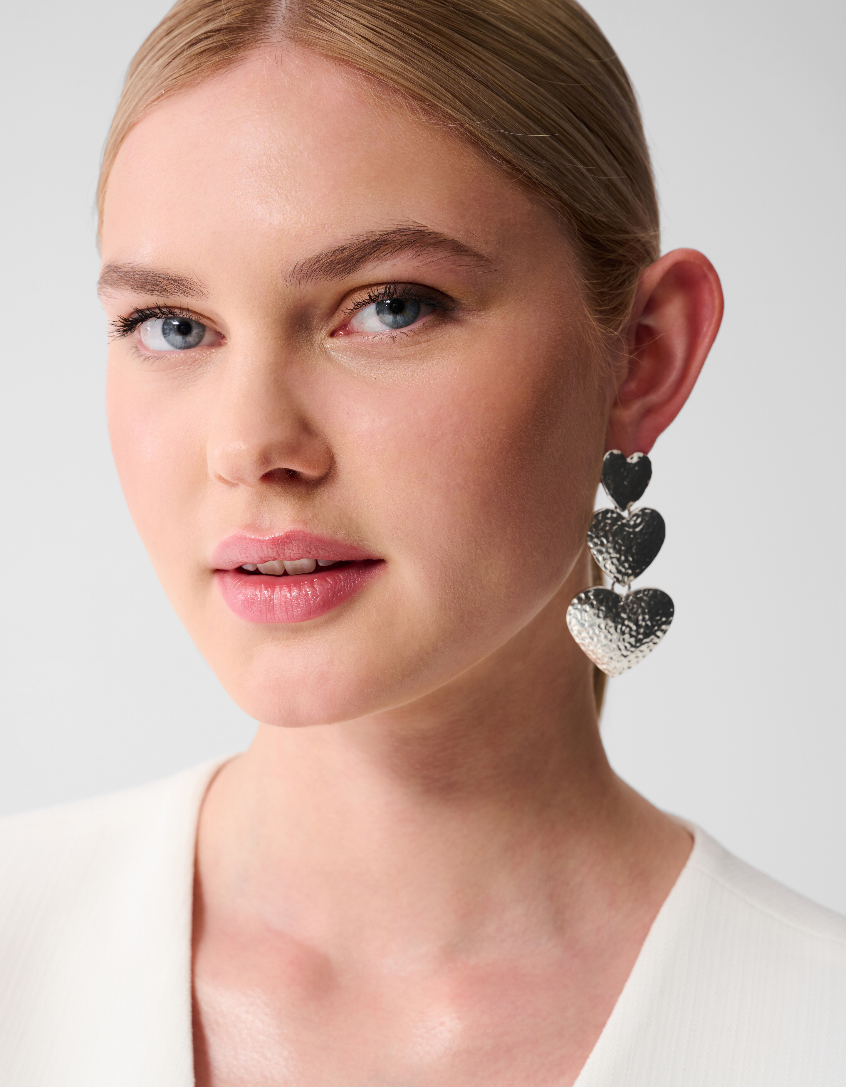 Triple Heart Oorbellen Zilver SHOEBY ACCESSOIRES