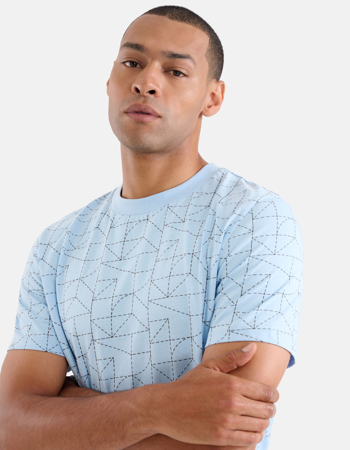 Printed T-shirt Lichtblauw SHOEBY MEN