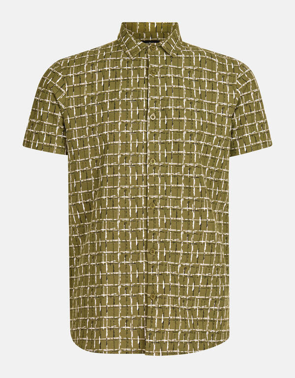 Printed Overhemd Donkergroen SHOEBY MEN