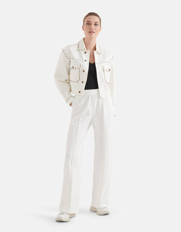 Basis Wide Leg Broek Gebroken Wit By Mieke SHOEBY WOMEN