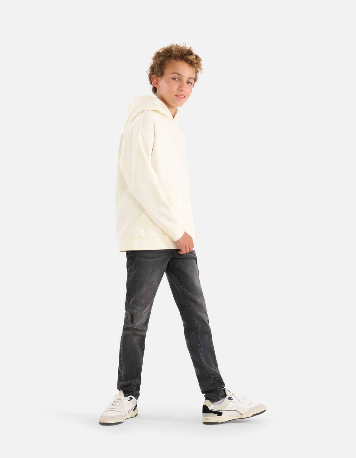 Printed Hoodie Gebroken Wit SHOEBY BOYS