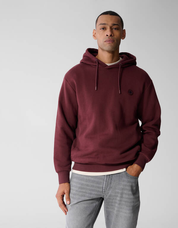 Embroidery Hoodie Donkerrood SHOEBY MEN