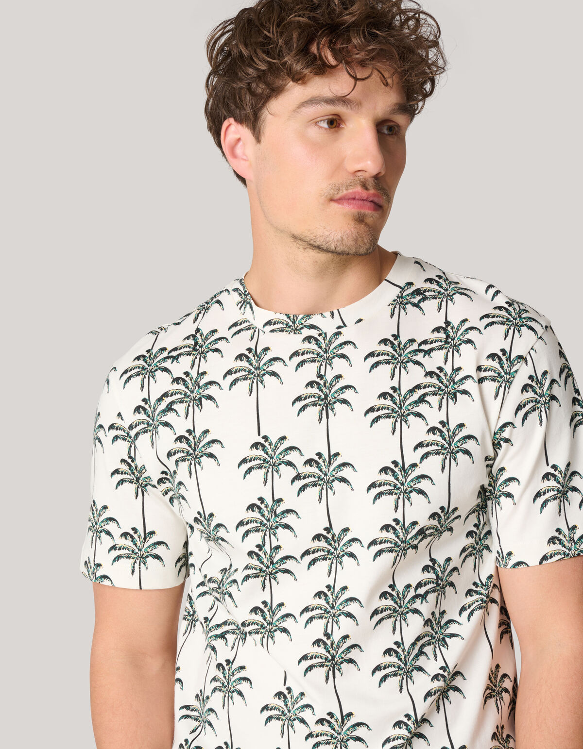 Printed T-shirt Gebroken Wit SHOEBY MEN