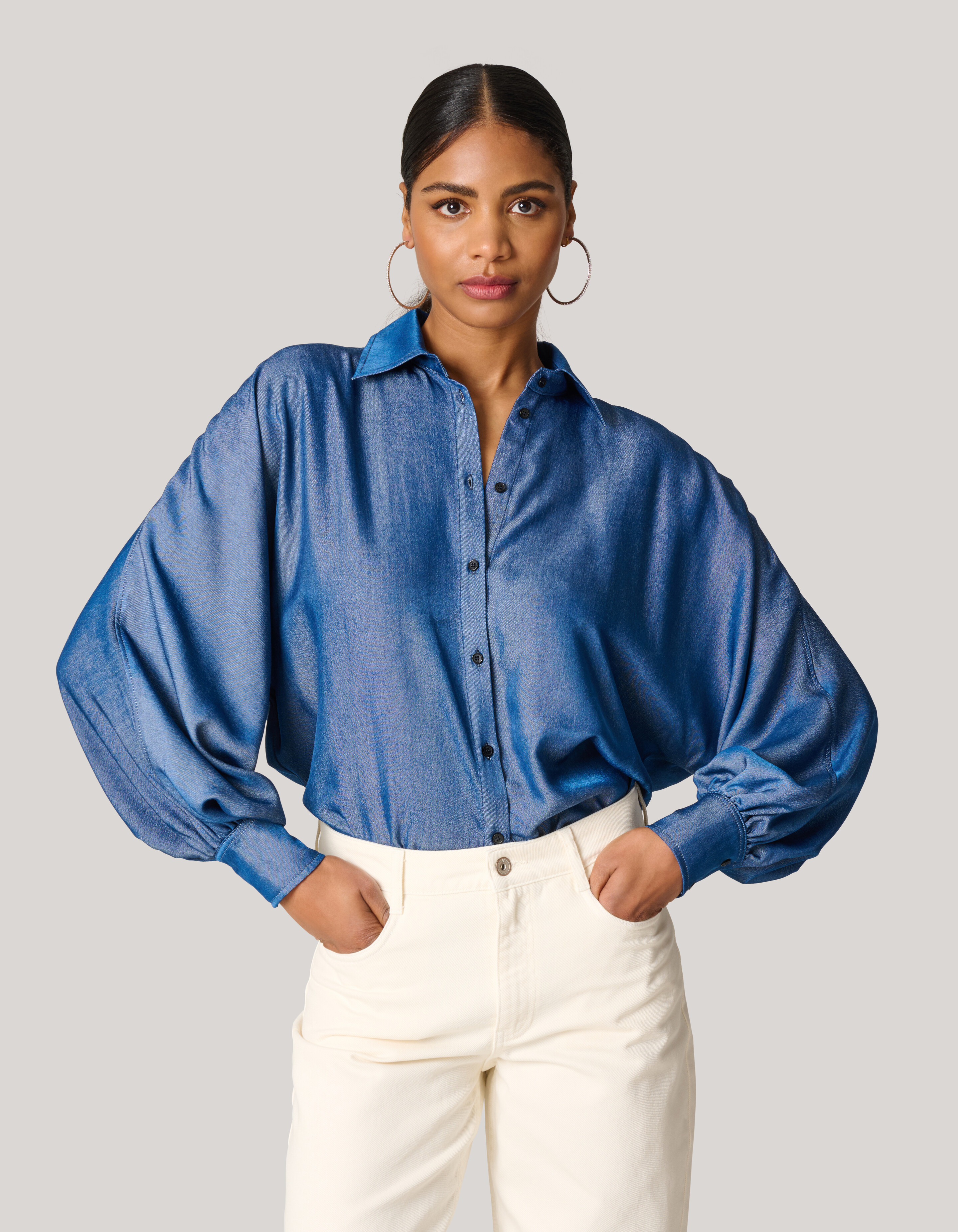 Chambray Blouse Blauw SHOEBY WOMEN