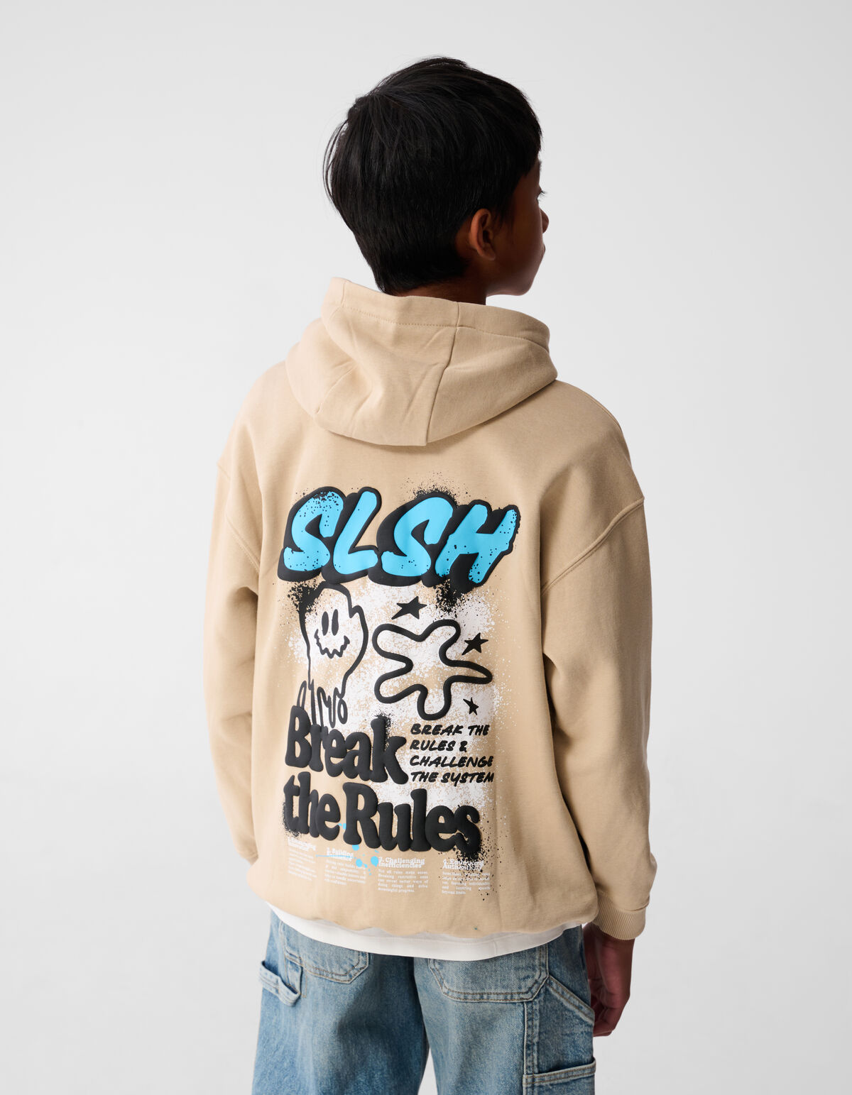 Rule Breaker Artwork Hoodie Beige SHOEBY BOYS