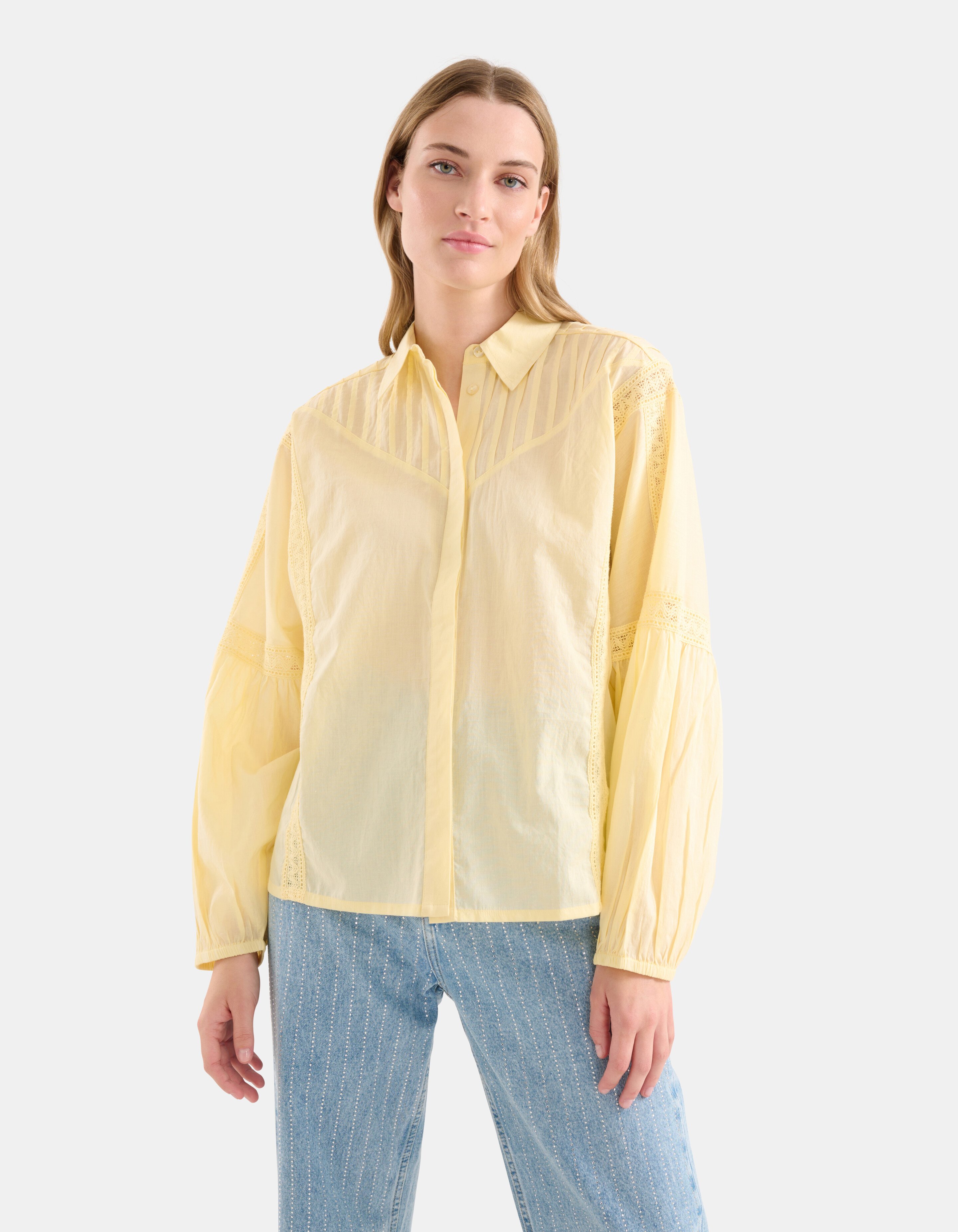 Embroidery Blouse Lichtgeel SHOEBY WOMEN