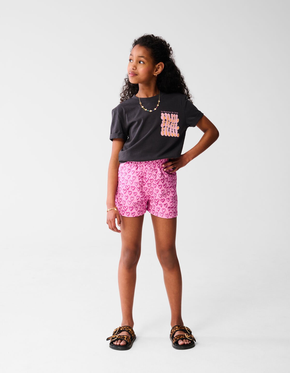 Soleil Artwork T-shirt Donkergrijs SHOEBY GIRLS