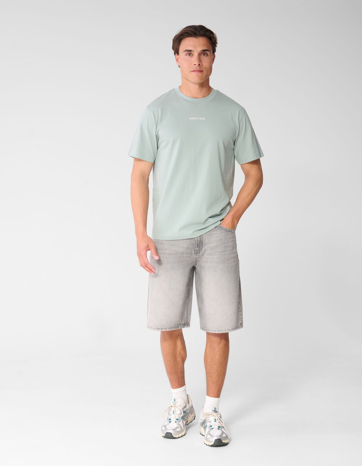 Eighty One Tekst T-shirt Lichtgroen SHOEBY MEN