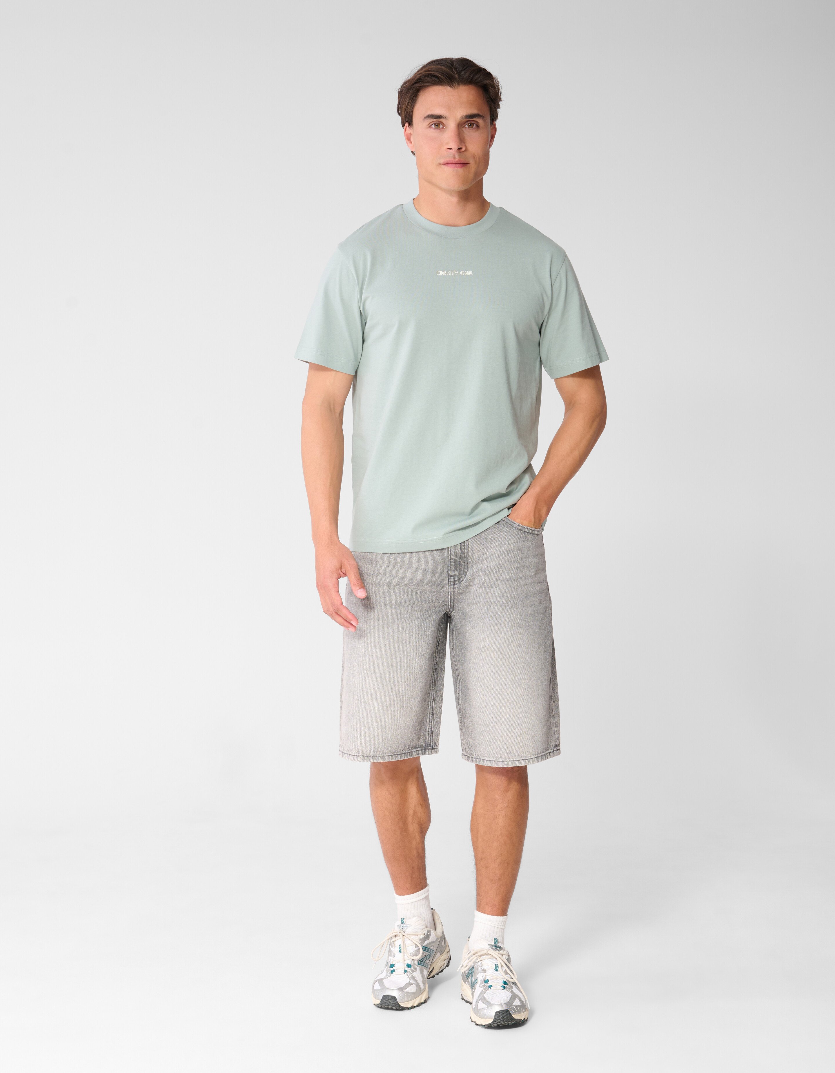Eighty One Tekst T-shirt Lichtgroen SHOEBY MEN