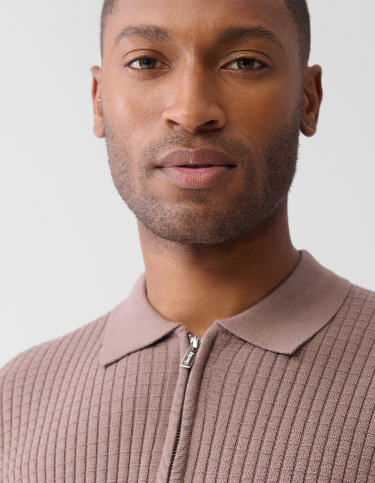 Half Zip Polo Lichtbruin SHOEBY MEN